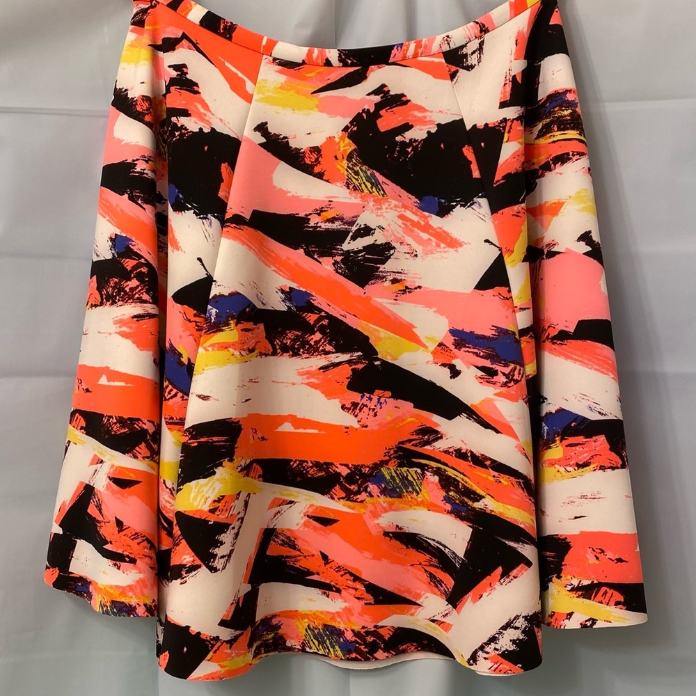 Belle Sky Colorful Brushstroke Circle Skirt - Plus Size 3X